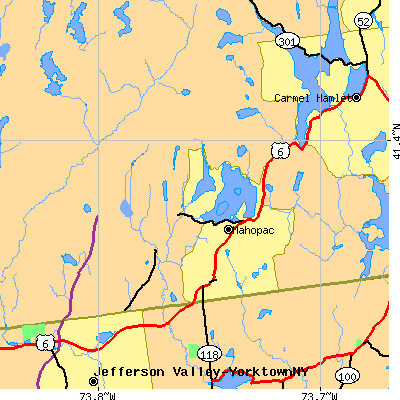 Zip code 10541 close-up map