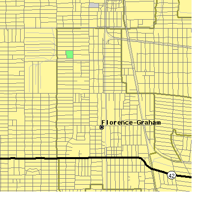 Zip code 90001 close-up map