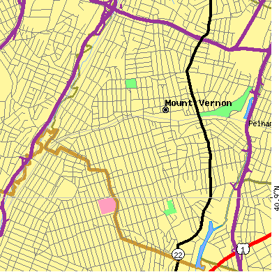 Zip code 10550 close-up map