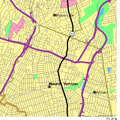 Zip code 10552 close-up map