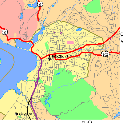 Zip code 10566 close-up map