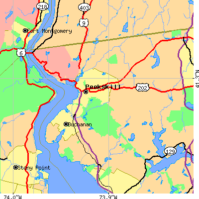 Zip code 10567 close-up map