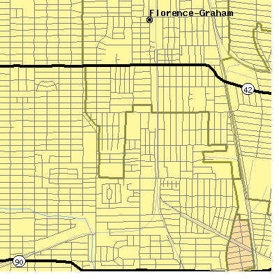 Zip code 90002 close-up map