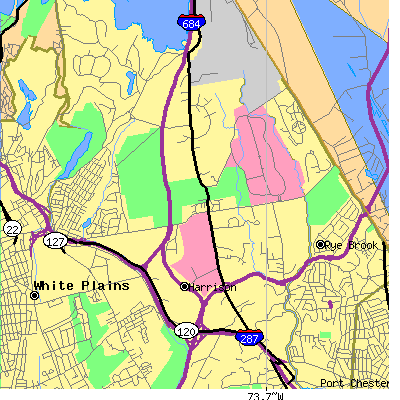 Zip code 10577 close-up map
