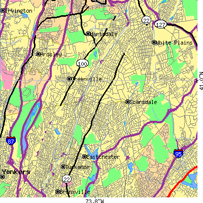 Zip code 10583 close-up map
