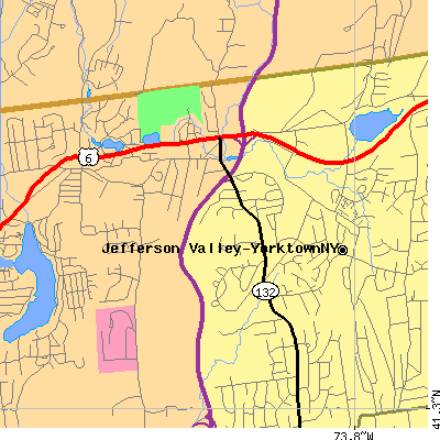 Zip code 10588 close-up map