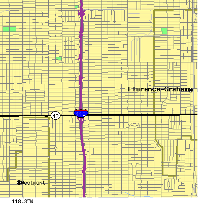 Zip code 90003 close-up map