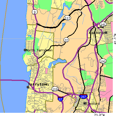 Zip code 10591 close-up map