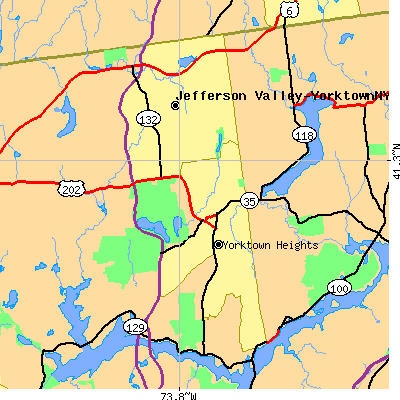 Zip code 10598 close-up map