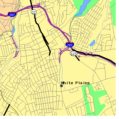 Zip code 10601 close-up map