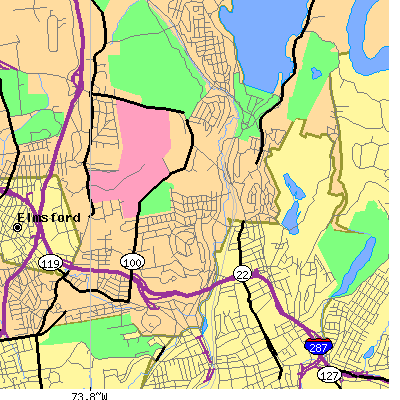Zip code 10603 close-up map