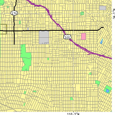Zip code 90004 close-up map