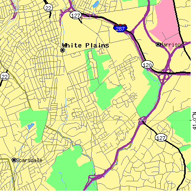 Zip code 10605 close-up map