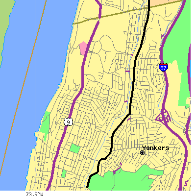 Zip code 10703 close-up map