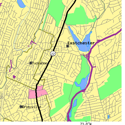 Zip code 10709 close-up map