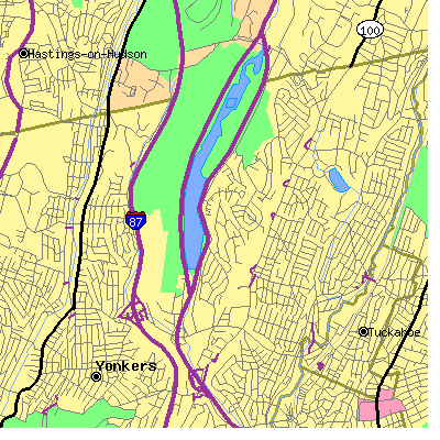 Zip code 10710 close-up map