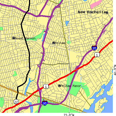 Zip code 10803 close-up map