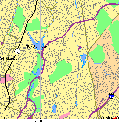 Zip code 10804 close-up map
