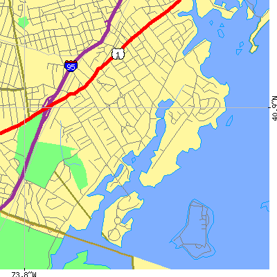 Zip code 10805 close-up map