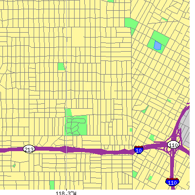 Zip code 90006 close-up map