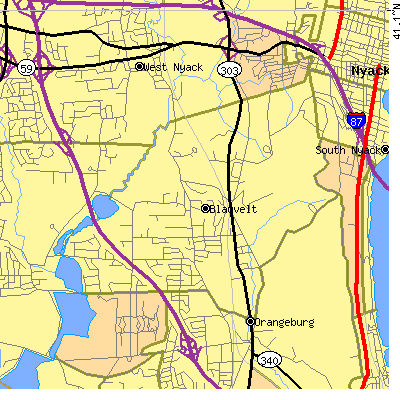 Zip code 10913 close-up map