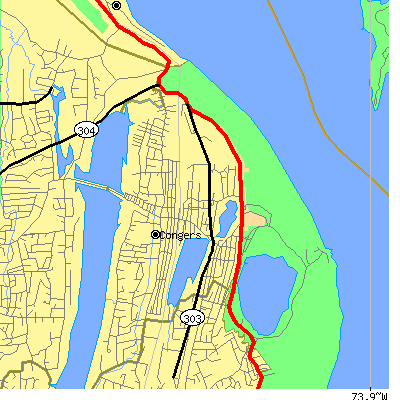 Zip code 10920 close-up map