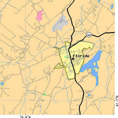Zip code 10921 close-up map