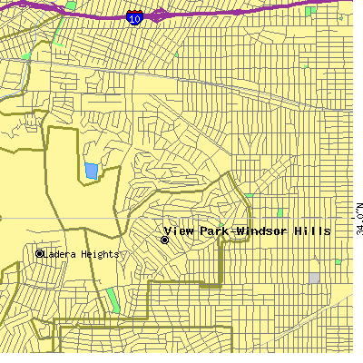 Zip code 90008 close-up map