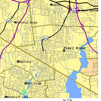 Zip code 10965 close-up map
