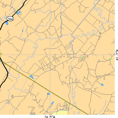 Zip code 10969 close-up map