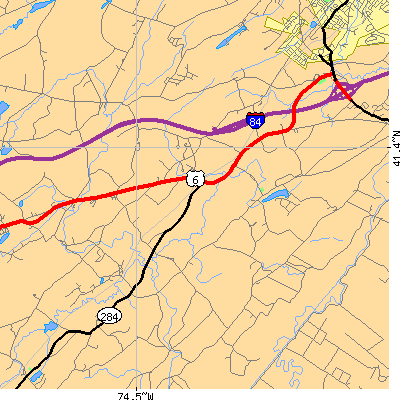 Zip code 10973 close-up map