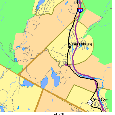 Zip code 10974 close-up map
