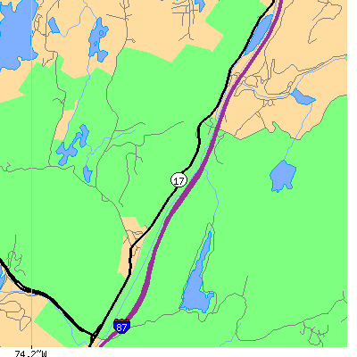 Zip code 10975 close-up map