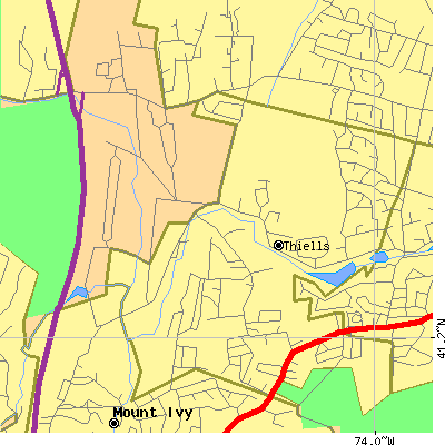 Zip code 10984 close-up map