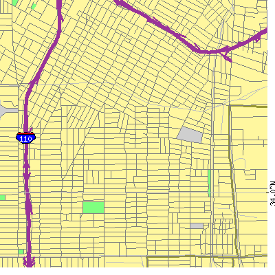 Zip code 90011 close-up map