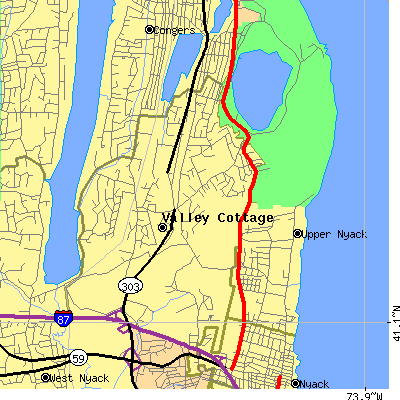 Zip code 10989 close-up map