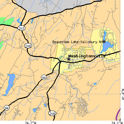Zip code 10992 close-up map