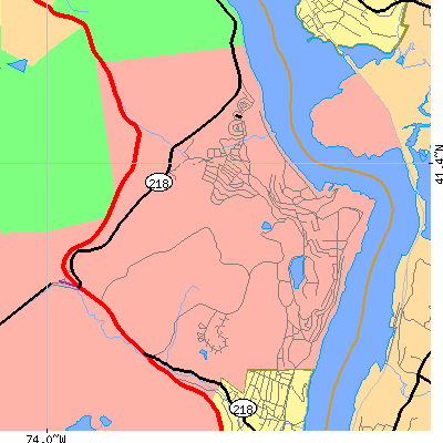 Zip code 10996 close-up map
