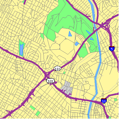 Zip code 90012 close-up map
