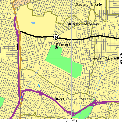 Zip code 11003 close-up map