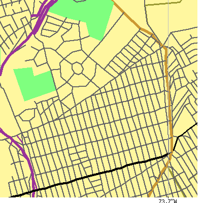 Zip code 11004 close-up map