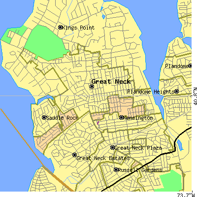 Zip code 11023 close-up map