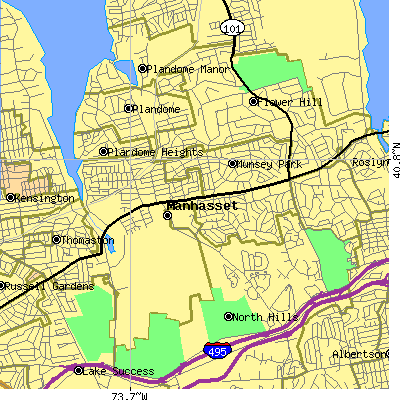 Zip code 11030 close-up map