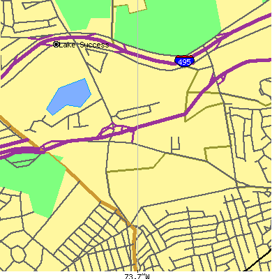 Zip code 11042 close-up map