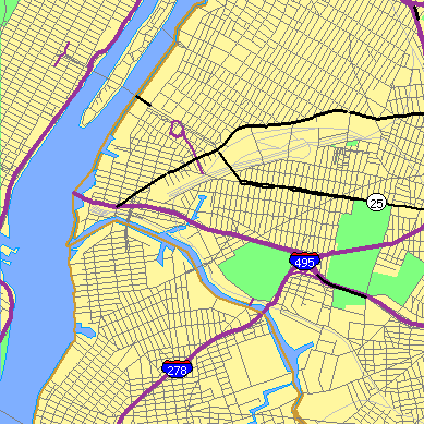 Zip code 11101 close-up map
