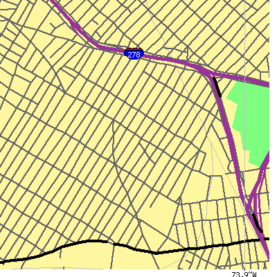 Zip code 11103 close-up map