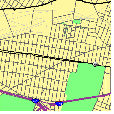 Zip code 11104 close-up map