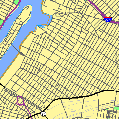 Zip code 11106 close-up map