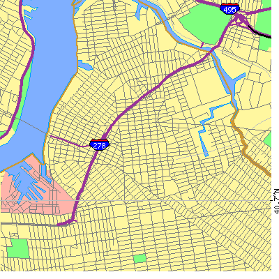 Zip code 11211 close-up map