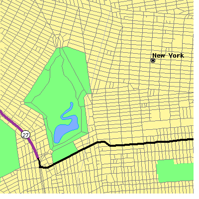 Zip code 11225 close-up map
